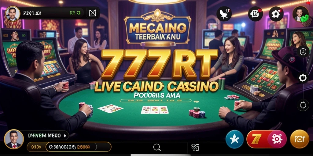 Tampilan gameplay Live Casino yang mendebarkan di 777RT.