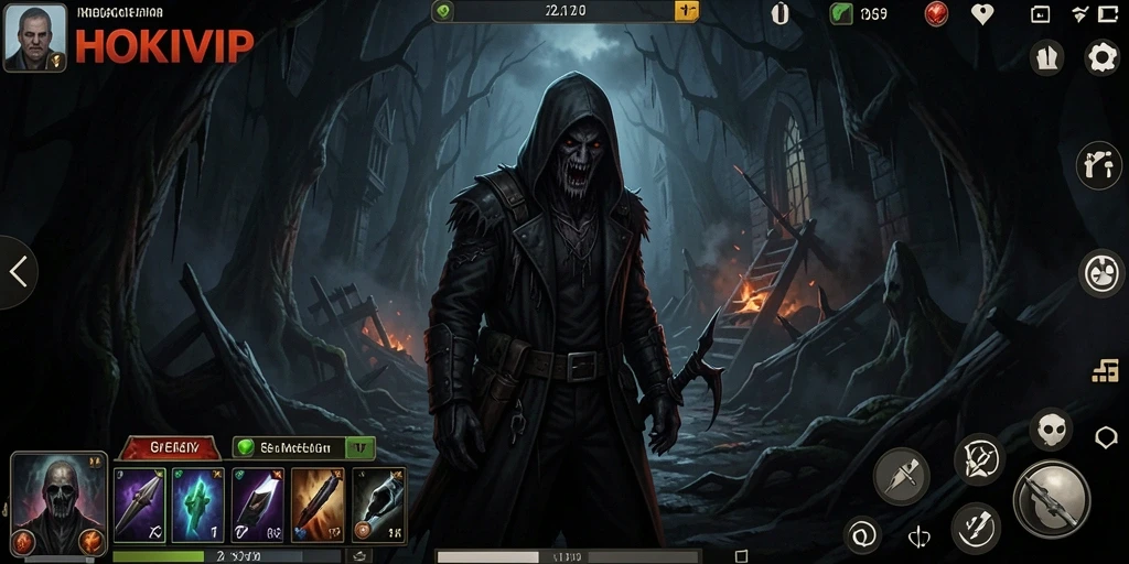Tampilan gameplay HOKIVIP yang menyeramkan dan menegangkan.