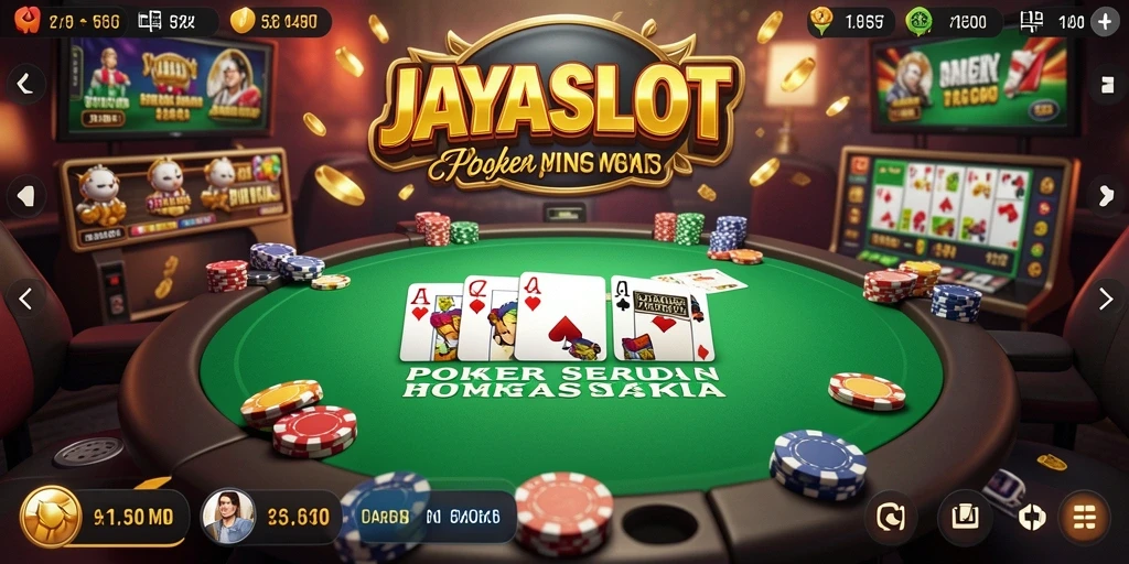 Screenshot gameplay seru JAYASLOT yang menampilkan aksi Poker.