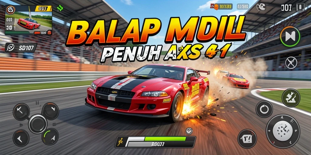 Tampilan utama gameplay SD107 dengan balapan mendebarkan